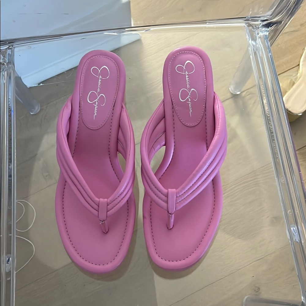 Jessica Simpson Pink Thong Sandals with Platform Sole
